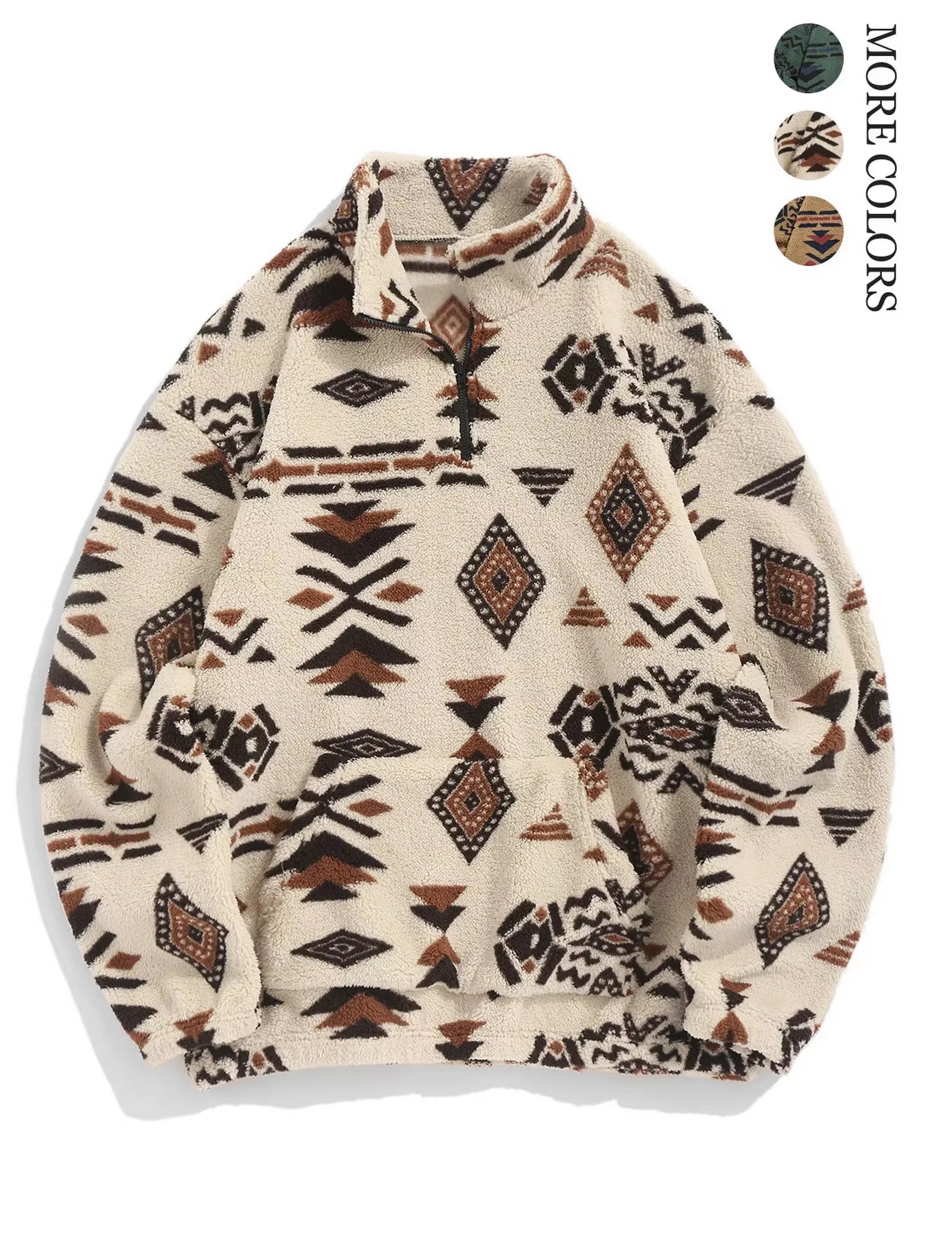 Aztec Patterned Zip-Up Jacket