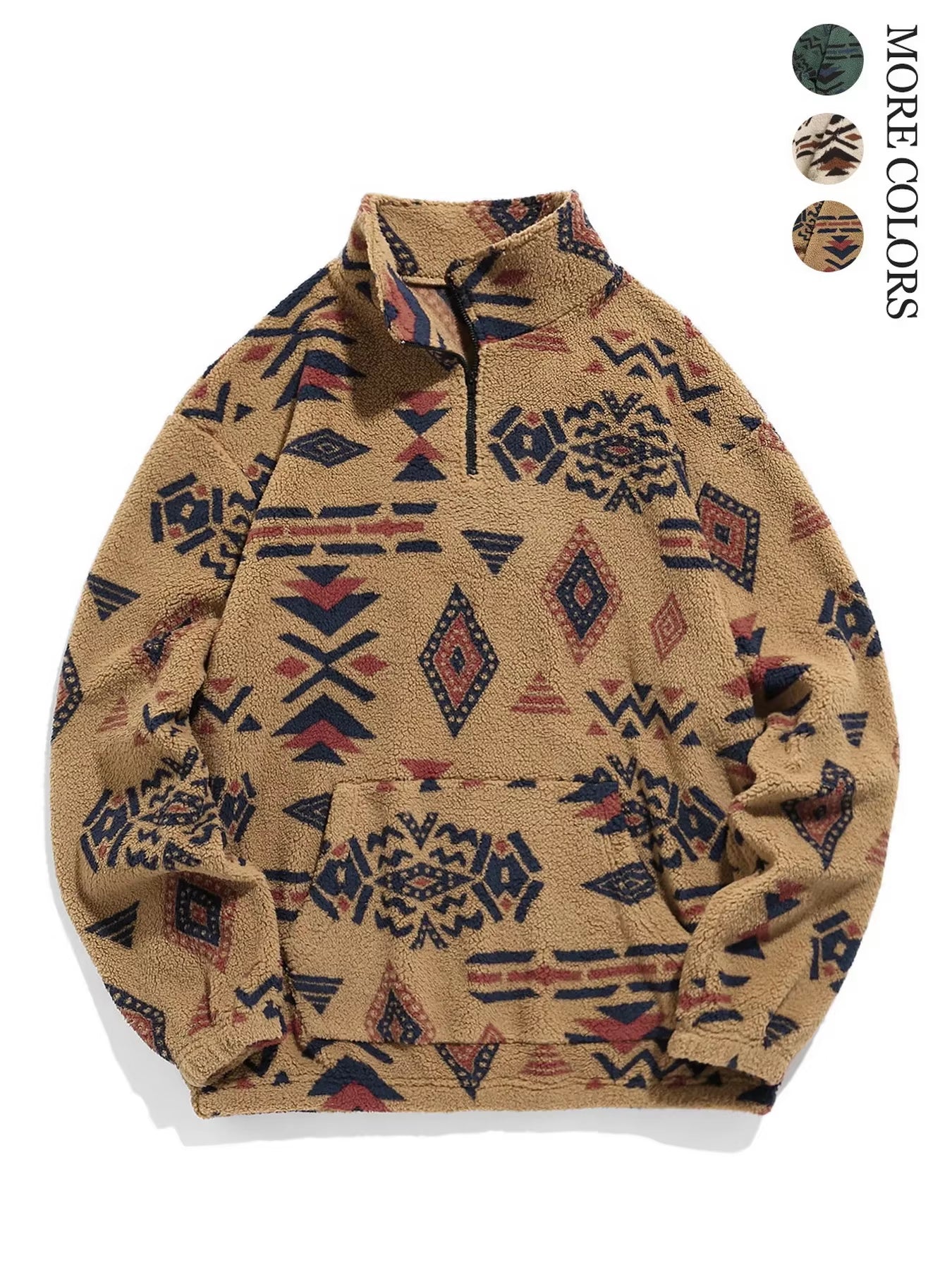 Aztec Patterned Zip-Up Jacket